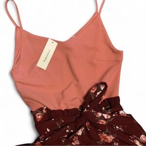 Francesca’s floral jumpsuit